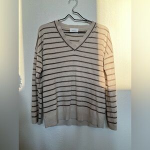 Sita Murt cozy cashmere wool blend cream striped sweater